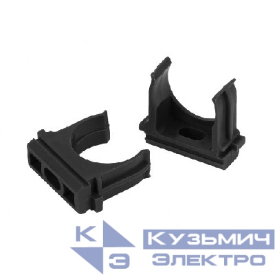 Держатель для труб (клипса) d16мм черн. Эра Б0044179