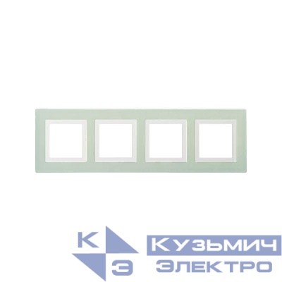 Рамка 4-м 8мод. Avanti натуральн. стекло свет. зел. DKC 4406828