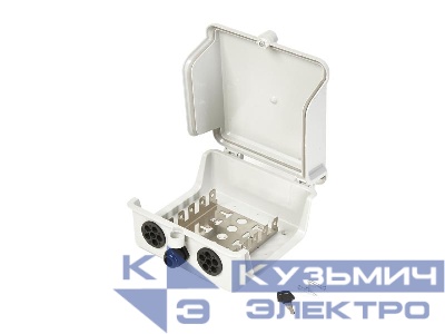 Коробка распределительная на 5 плинтов с цанг-зажимом, наружная (В22,7см*Г8,5см*Ш19,5см), пластиковая, замок