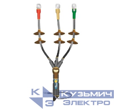 Муфта кабельная концевая наружн. установки 10кВ КНТпН 3х(150-240мм) с болт. наконечн. Нева-Транс Комплект 22020122