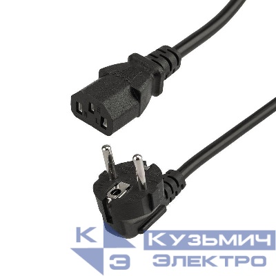 Шнур сетевой Евро 0.75кв.мм 1.8м (PE) (с заземлением) Rexant 11-1121