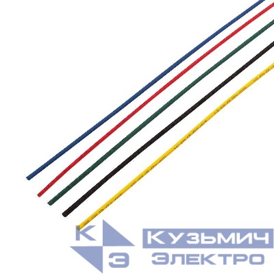 Набор трубок термоусадочных ТУТ нг 2.0/1.0 5 цветов 1м (уп.50шт) Rexant 29-0151