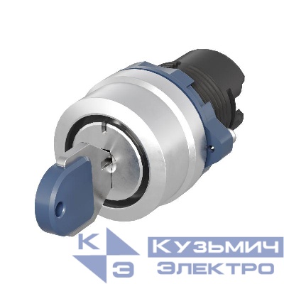 Головка переключателя с ключом на 3 положения с возвратом стандартная ручка алюм. черн. DKC M22S-KM3A