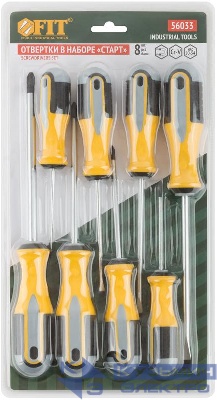 Набор отверток "Старт" CrV сталь прорезиненные ручки магнитный наконечник блистер набор 8шт FIT 56033