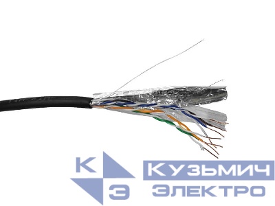 Кабель FTP4 cat.5е Cu PE NETKO Optima Gold, одножильный, экранированный, 305м, наружный, Проходит Fluke тест, черный