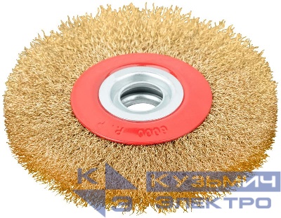 Корщетка-колесо стальная латунированная волнистая проволока 125мм FIT 39012