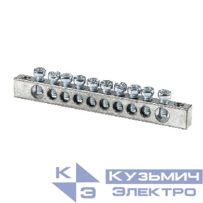 Шина PEN "ноль-землядюйма 6x9 10 отвер. цинк крепеж по краям EKF sn1-63-10-k