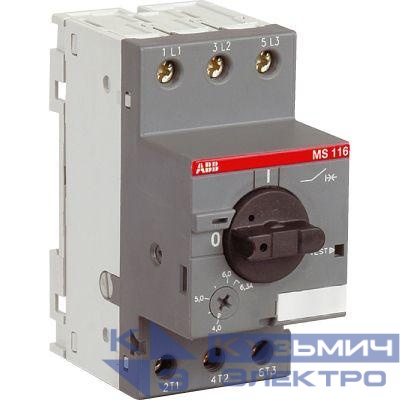 Выключатель автоматический для защиты двигателя 6.3А 50кА MS116-6.3 ABB 1SAM250000R1009