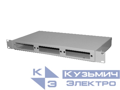 Корпус кросса оптического в стойку 19" 24 SC порта Simplex, 1U, сплайс-кассета, металлический