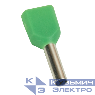 Наконечник штыревой втулочный под два провода НШвИ2 OptiKit T-Shv2-PVC- 1.0-8 (уп.100шт) КЭАЗ 278045