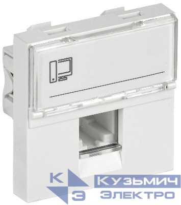 Розетка компьютерная 2мод. РКИ-20-00-П RJ45 кат.5E UTP механизм PRIMER IEK CKK-40D-RI2-K01