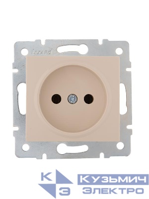 Розетка 1-м СП Karina 16А IP20 без заземл. керамика механизм крем. LEZARD 707-0388-121