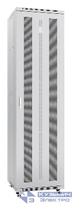 Шкаф монтажный телекоммуникационный напольн. ND-05C-47U60/100 19дюйм 47U 600х1000х2277мм для распределит. и серверн. оборудования; передн. и задн. перфорир. двери ручка с замком RAL 7035 сер. Cabeus 7207c