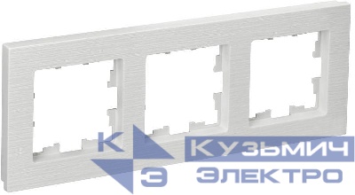 Рамка 3-м BRITE РУ-3-Бр бел. рифленый IEK BR-M32-51-K01