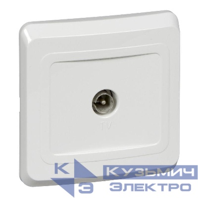 Розетка телевизионная оконечная TV 1-м СП Этюд бел. SE TVC-002B
