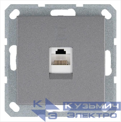 Розетка компьютерная 1-м RJ45 IP20 кат. 5E механизм алюм. Jasmart G6105S
