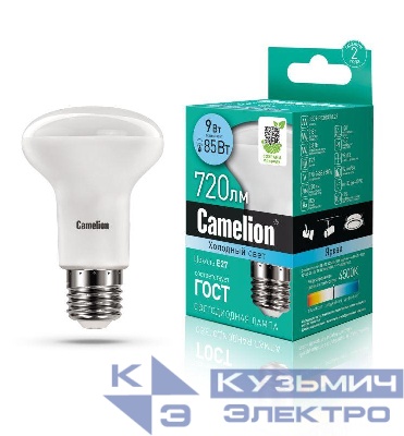 Лампа светодиодная LED9-R63/845/E27 9Вт 220В Camelion 13475