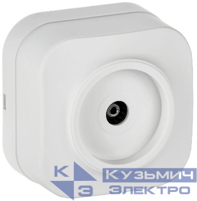 Розетка телевизионная TV 1-м ОП GLORY РТВ20-ХБм бел. матов. IEK EAH10-K01M