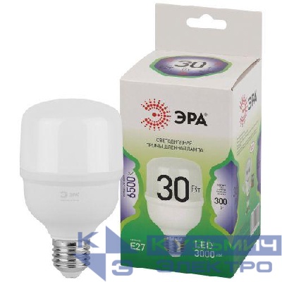 Лампа светодиодная GREEN LINE POWER T70-30W-865-E27 GL 30Вт колокол 6500К свет холод. E27 Эра Б0067061