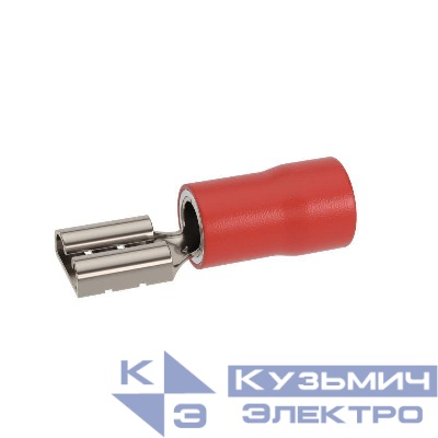 Наконечник-разъем плоский розетка 6.3х0.8 изолированный фланец для кабеля сечением до 1.5кв.мм DKC IFCS-1.5-6.3-8