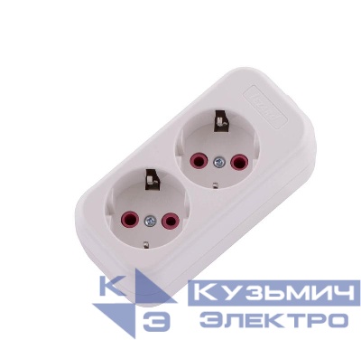 Колодка удлинителя 2-м с заземл. 16А IP20 Lila LEZARD 720-0200-201