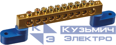 Шина нулевая на двух угловых изоляторах 8х12-10 Navigator 71178