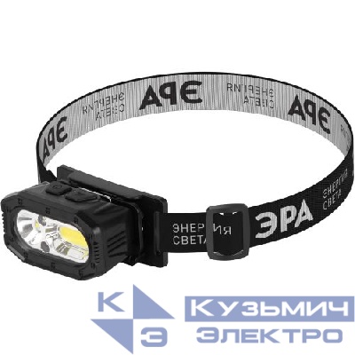 Фонарь светодиодный налобный GA-814 аккумуляторный 5Вт COB+5Вт LED 5 режимов сенсорное управление Эра Б0069577