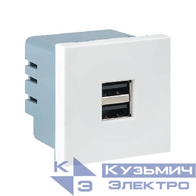 Розетка USB сила тока 2.1А (2 гнезда) без индикатора EKF E2MR2-20USB-10