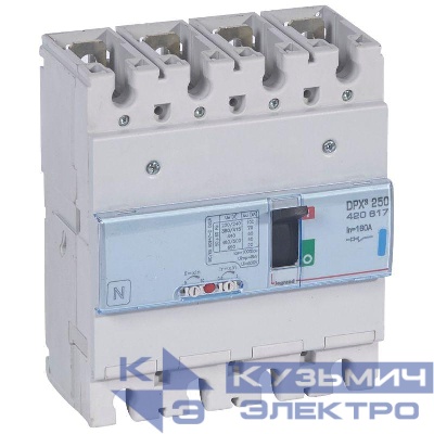 Выключатель автоматический 4п 160А 70кА DPX3 250 400В термомагнитн. расцеп. Leg 420617