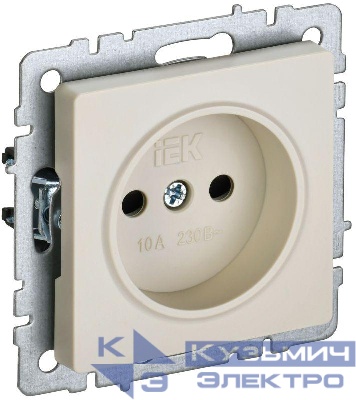 Розетка СП BRITE РСш10-2-БрКр 10А без заземл. защ. шторки механизм беж. IEK BR-R13-10-K10