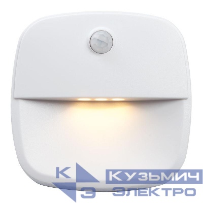 Светильник FN1220 IP20 75х75х27мм квадрат 3хAAA (в комплект не входят) с датчиком движения и освещенности 3м бел. FERON 41881