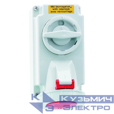 Розетка настенная 16А 4п 6ч 400В IP67 с блокировк. Bals 160049