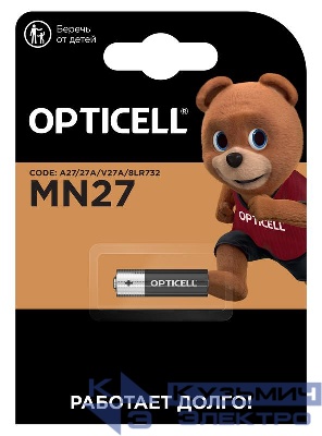 Элемент питания алкалиновый A27/MN27/8LR732 12В (блист.1шт) Specialty Opticell 5070002/6070002
