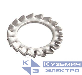 Шайба стопорная с наружными зубцами М4 DIN 6798 INOX EKF shst4-INOX
