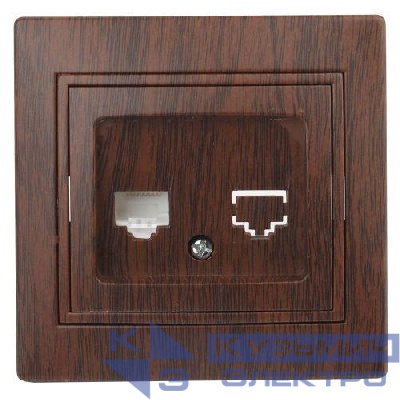 Розетка компьютерная 1-м СП Plano 1-303-10 RJ45 IP20 венге Intro Б0030088