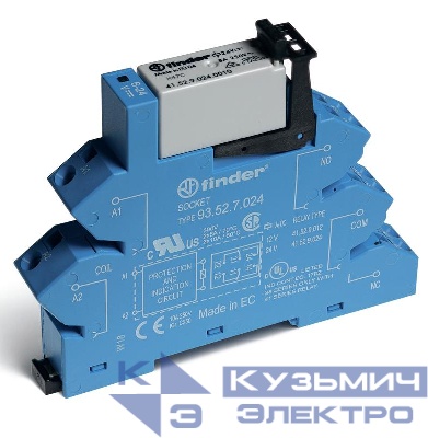 Модуль интерфейсный (сборка 41.52.9.110.0010 + 93.52.8.230) электромеханич. реле 2CO 8А AgNi 230-240В AC IP20 безвинт. клеммы (пружинный зажим) FINDER 386282300060