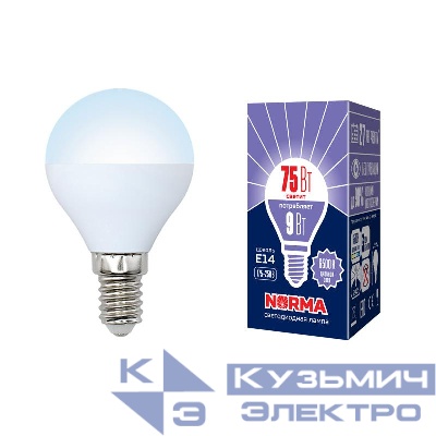 Лампа светодиодная LED-G45-9W/DW/E14/FR/NR Norma 9Вт матовая E14 (упак. картон) Volpe UL-00003824