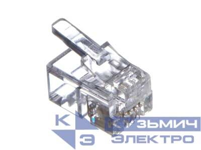 Коннектор RJ9 (4p4c), для телефонных трубок (нож с 2-мя зубцами), 100шт., NETKO Optima