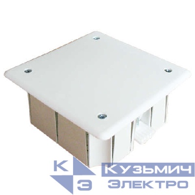 Коробка распределительная СП 92х92х40мм для гипсокартона 8 выходов крышка на винтах пластик. лапки Epplast 165200