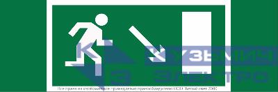 Знак безопасности NPU-3413.E07 "Напр. к эвакуационному выходу направо вниз" Белый свет a16518