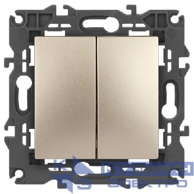 Выключатель 2-кл. СП Elegance 14-1104-04 10А IP20 250В 10AX механизм шампань Эра Б0034233