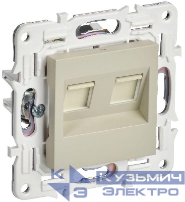 Розетка компьютерная двойн. RJ45 кат.5E SKANDY SK-K03B беж. IEK SK-K20-1-K10