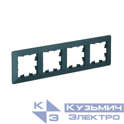 Рамка 4-м AtlasDesign Air изумруд/дым. черн. SE ATN220804