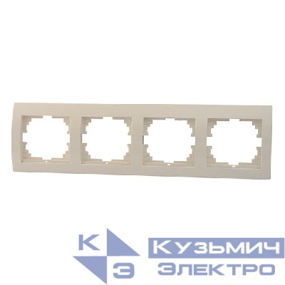 Рамка 4-м Deriy горизонт. крем. LEZARD 702-0300-149