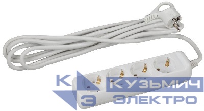 Удлинитель 4х3м с заземл. 10А IP20 UX-4e-3m ПВС 3х0.75 Эра Б0038579