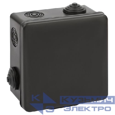 Коробка распаячная ОП 100х100х50мм с гермовводами 8 входов IP54 черн. KOR-100-100-50-8g-B Эра Б0061777
