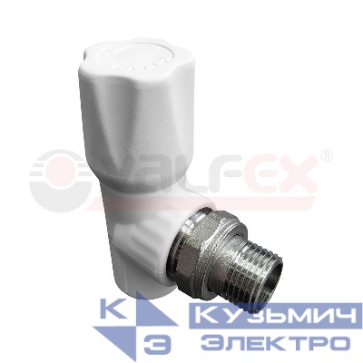Вентиль для радиатора угловой 25х3/4дюйм (40/10) бел. VALFEX 1014725034