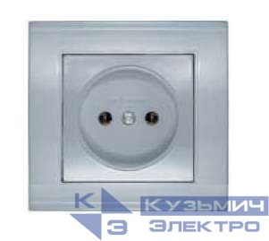 Розетка 1-м СП Бриллиант 16А IP20 без заземл. серебр. UNIVersal 7949834