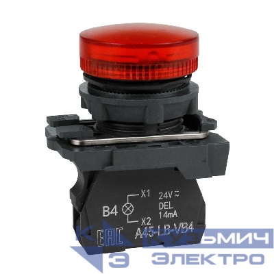Лампа сигнальная OptiSignal D22 C5-L-M4 красн. пластик 230-240VAC XB5AVM4 КЭАЗ 332190