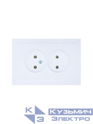 Розетка 2-мест. б/з СП ZIMA IP20 16А ПБТ безвинт. зажим бел. LEZARD 704-0200-128BQC